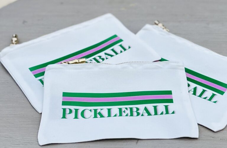 Pickleball Stripe Cosmetic Bag