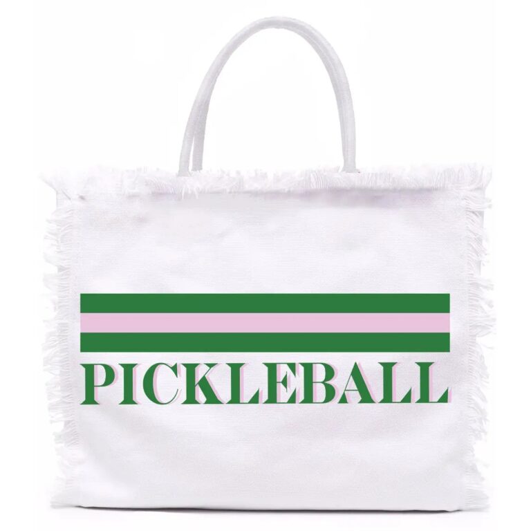 Fringe Tote – Pickleball Stripe