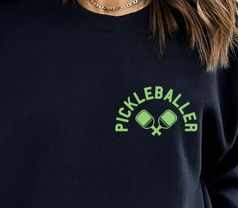 Pickleballer Sweatshirt-Black-Green Paddles