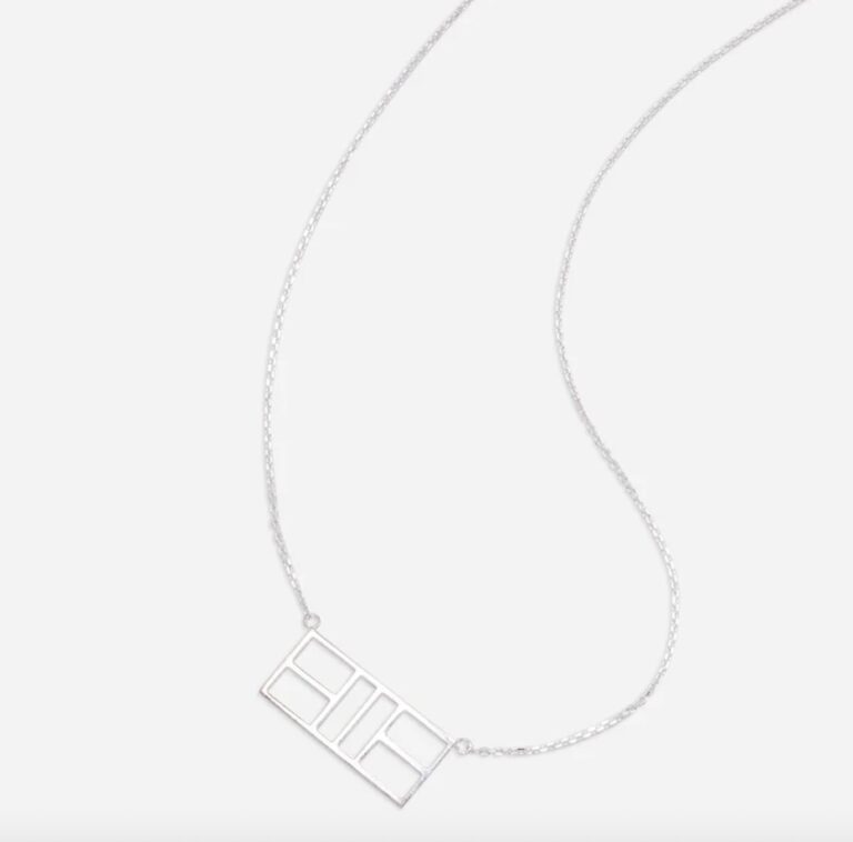 Pickleball Court Necklace-Take The Middle Silver